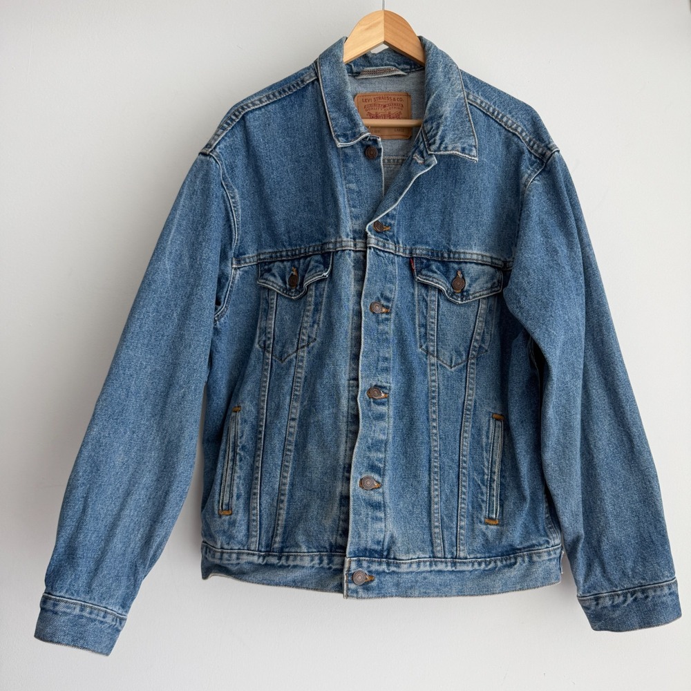 Vintage Levi's Denim Trucker Jacket Mens Large 70507 Made USA 90s Type 3 Retro
